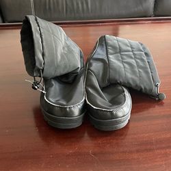 Men's Black Rugged Exposure Quilted Winter Pull-On Boots