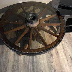 Vintage Wagon Wheel Table 