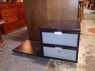 Lateral Black 2 Drawer File Cabinet w/extra space