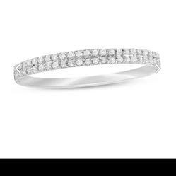 1/10 CT. T.W. Diamond Double Row Band in 10K White Gold