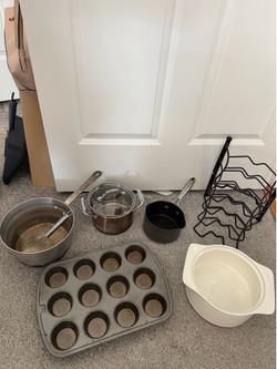 Pots, baking pans, and everything in the photo for $20