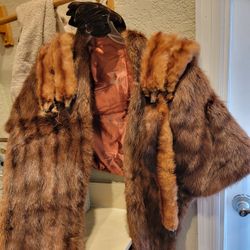Vintage Mink Stole With Vintage Hat