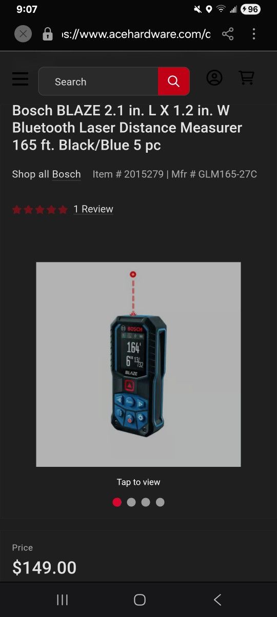 Bosch Laser Distance Measurer 165 ft.  (GLM165-27C)