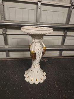 Peacock Pedestal Embellished with Rhinestones