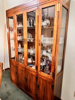Solid Oak China Hutch