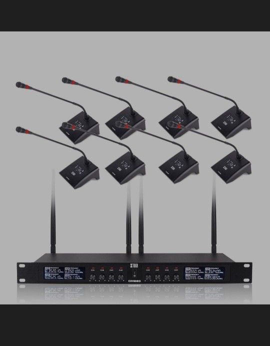 8 Channel Professional Gooseneck Microphone System