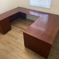 Large Wood U Desk