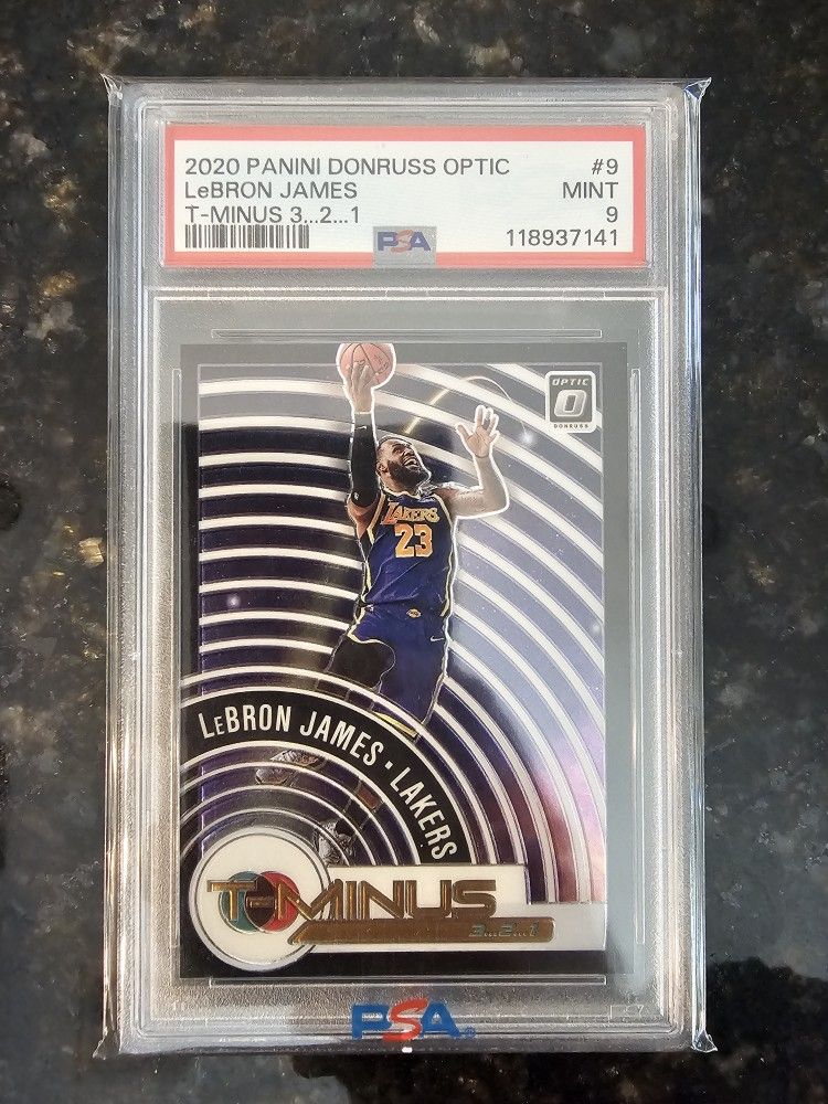 LeBron James 2020 Panini Donruss Optic T-Minus 3 2 1 PSA 9