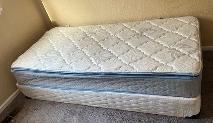Twin size mattress, box spring and base