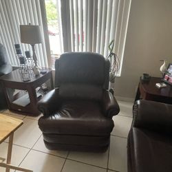 Leather Swivel Recliner 