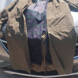 New CONTEXT Brand Trench Coat Olive Green with Removable Leather Collar