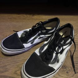 White Flame Vans (Men size 11)