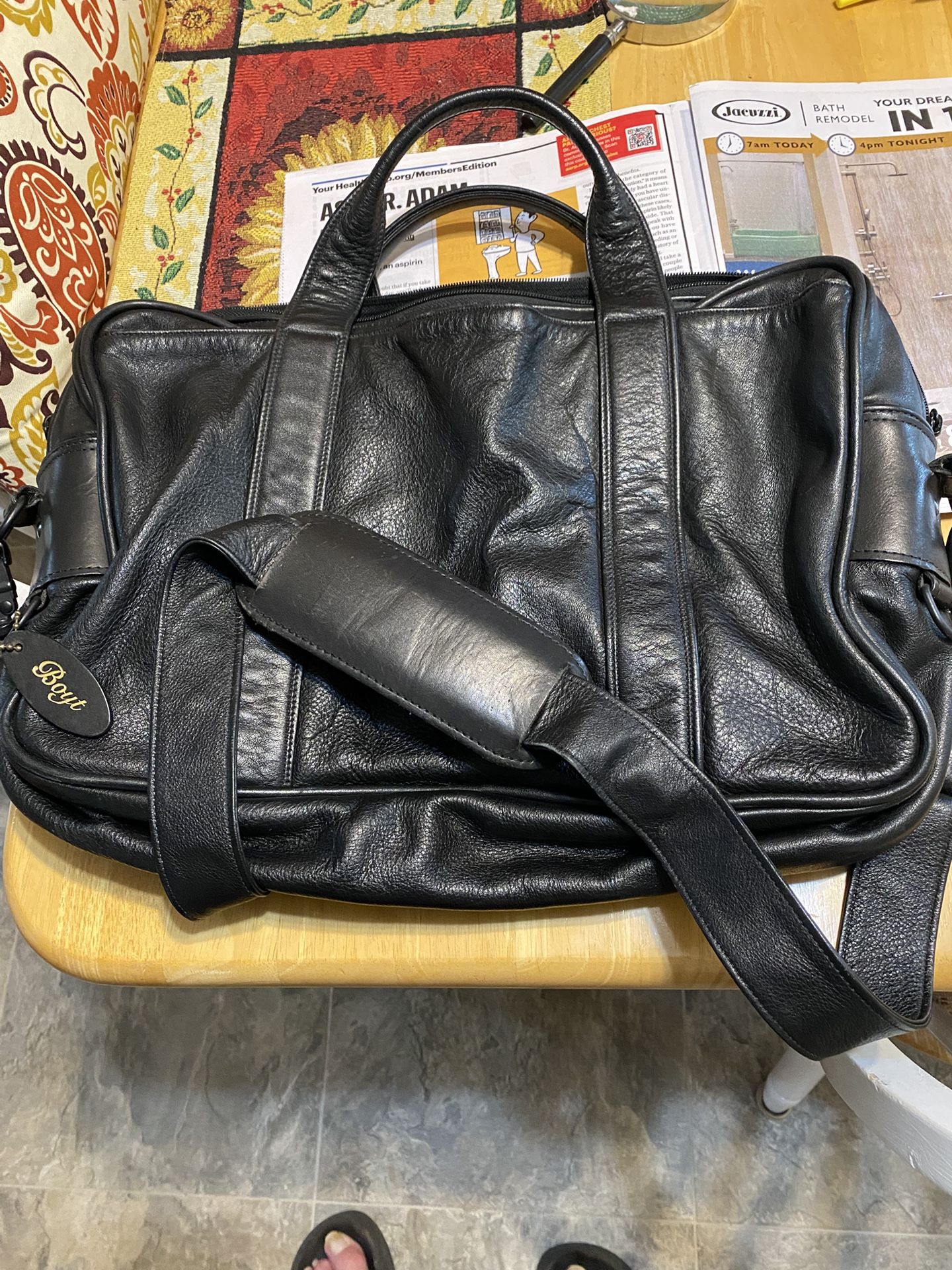 Leather satchel/book Bag/carry On