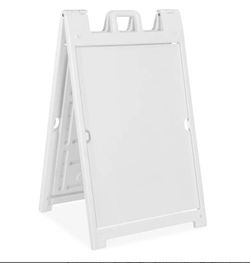 Durable plastic A-frame sign stand for outdoor use