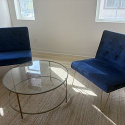 Blue Velvet Accent Chairs
