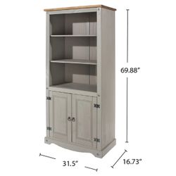 Gray bookcase