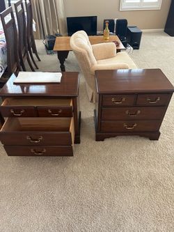 2 cherry wood nightstands