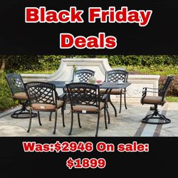 7pc Cast Aluminum Table Set 