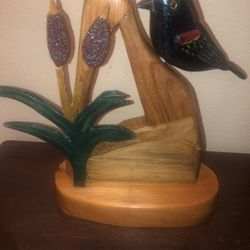 Wooden Bird Sculpture 