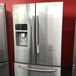 Samsung 27 Cu Ft Stainless Steel French Door Fridge. 1 year Warranty 