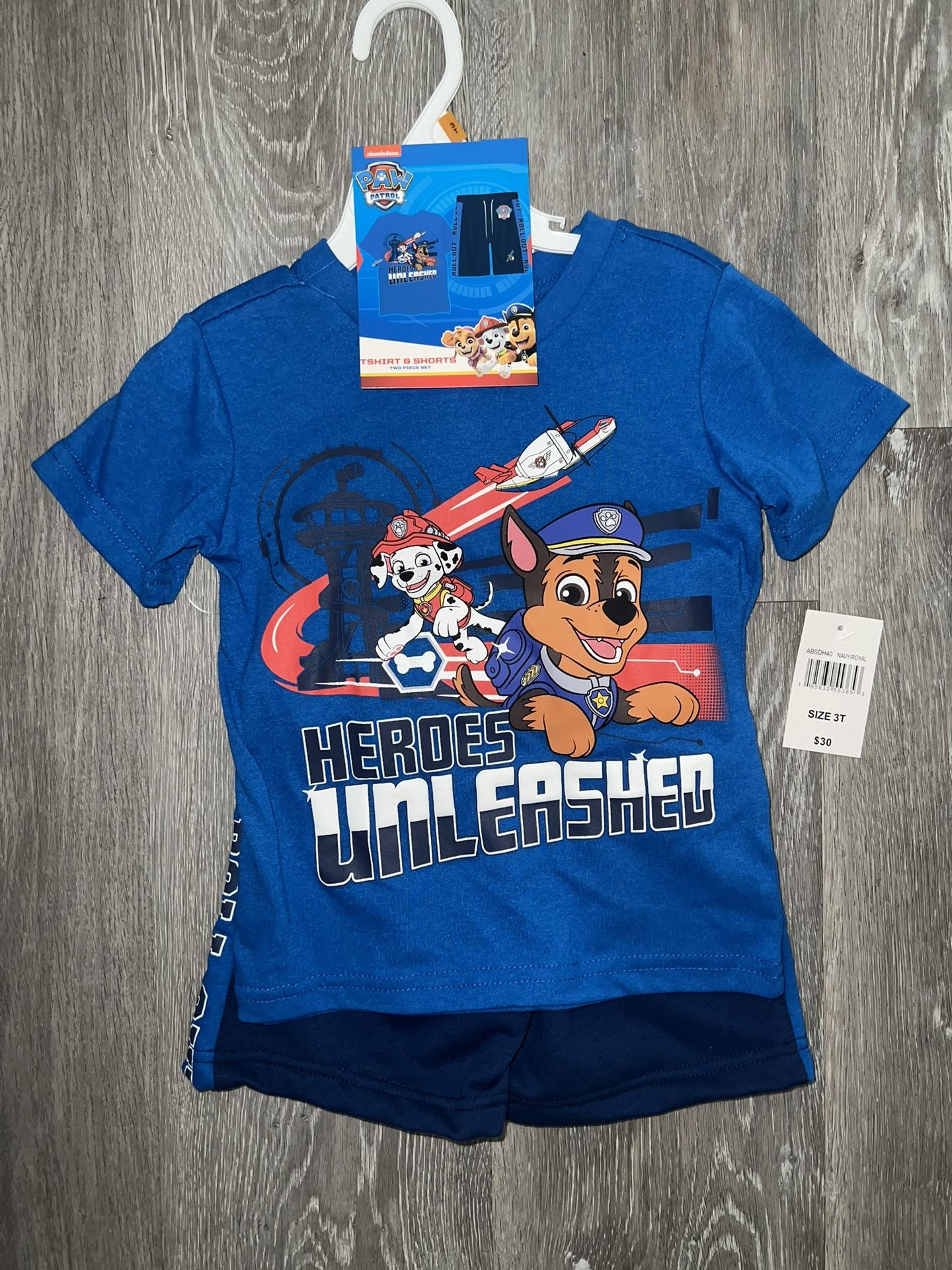 Paw patrol set for boys size 3t 