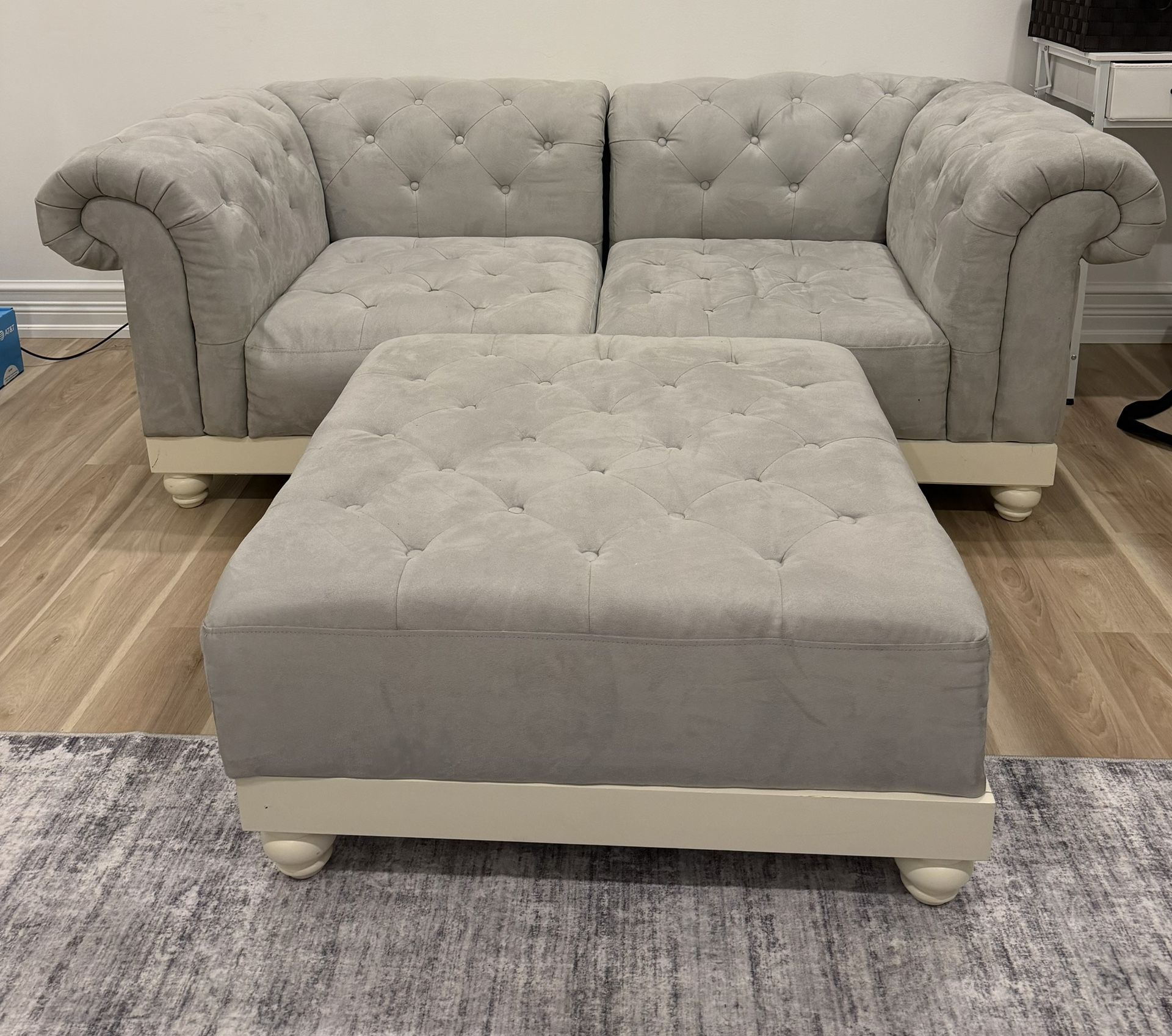 Crate and Barrel Couch and ottoman 