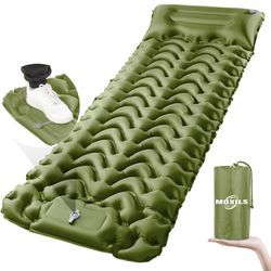 Sleepin Pad Ultralight Inflatable Sleeping Pad for Camping, 75''X25'', Built-in Pump, Ultimate for Camping, Hiking - Airpad, Carry Bag, Repair Kit - C