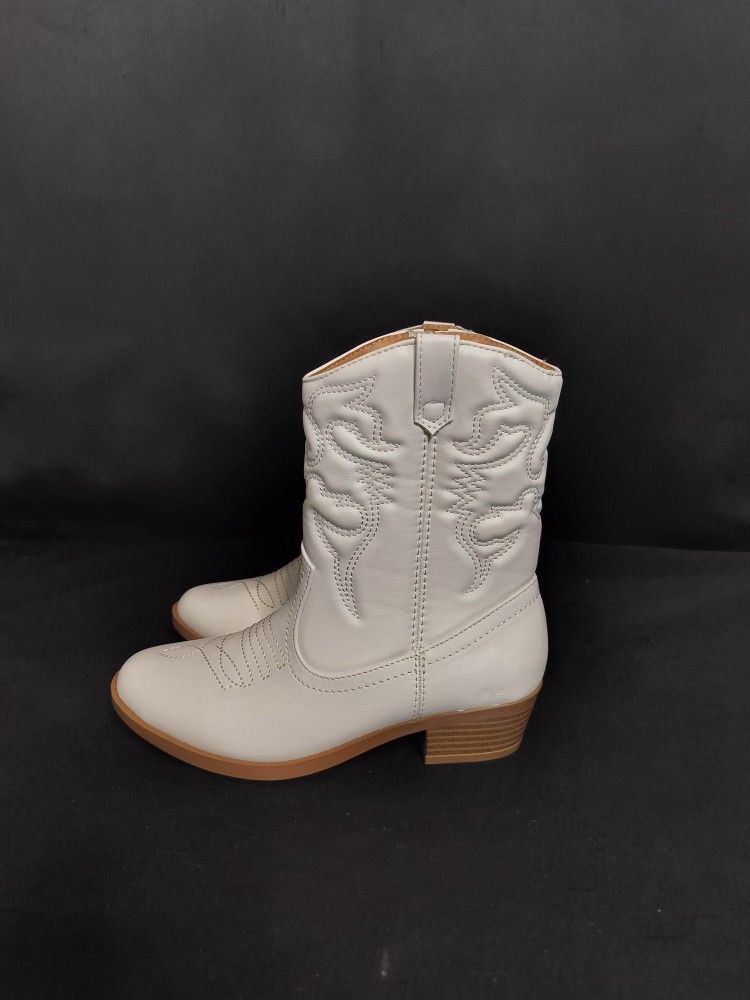 Girls White Soda Cowboy Boots (Size 3)