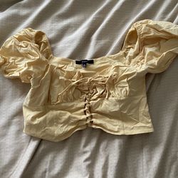 Pastel Yellow Crop Top