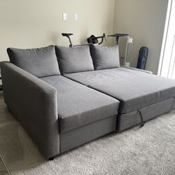 IKEA FRIHETEN Sleeper Sofa Bed L Shaped In Grey
