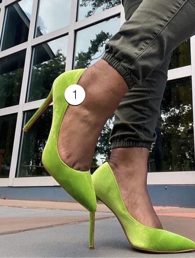 Velvet Green Stiletto Heels US 9.5