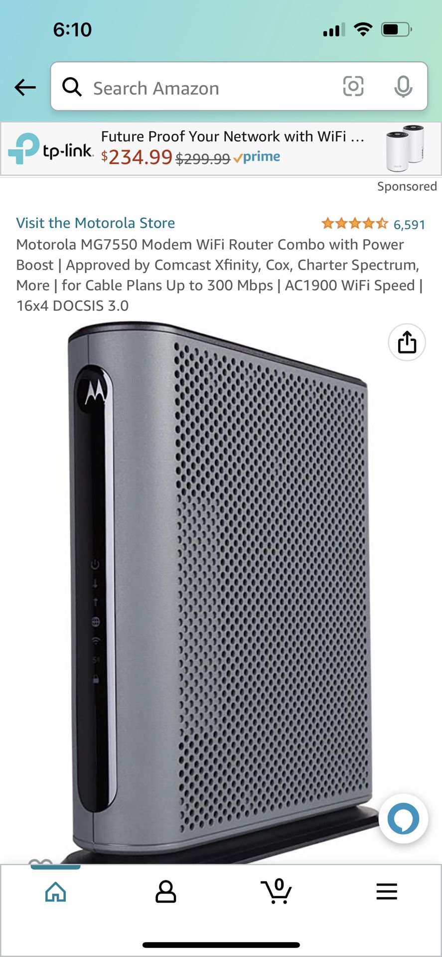 Motorola MG 7550 Router And modem Combo