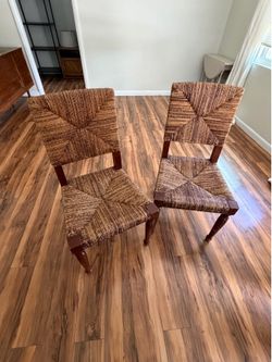 Pottery Barn Woven Dining Chairs