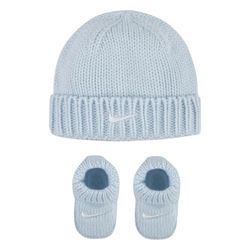 Newborn Baby Nike Knit Hat & Booties 2-piece Set - Blue - 0-6 MO