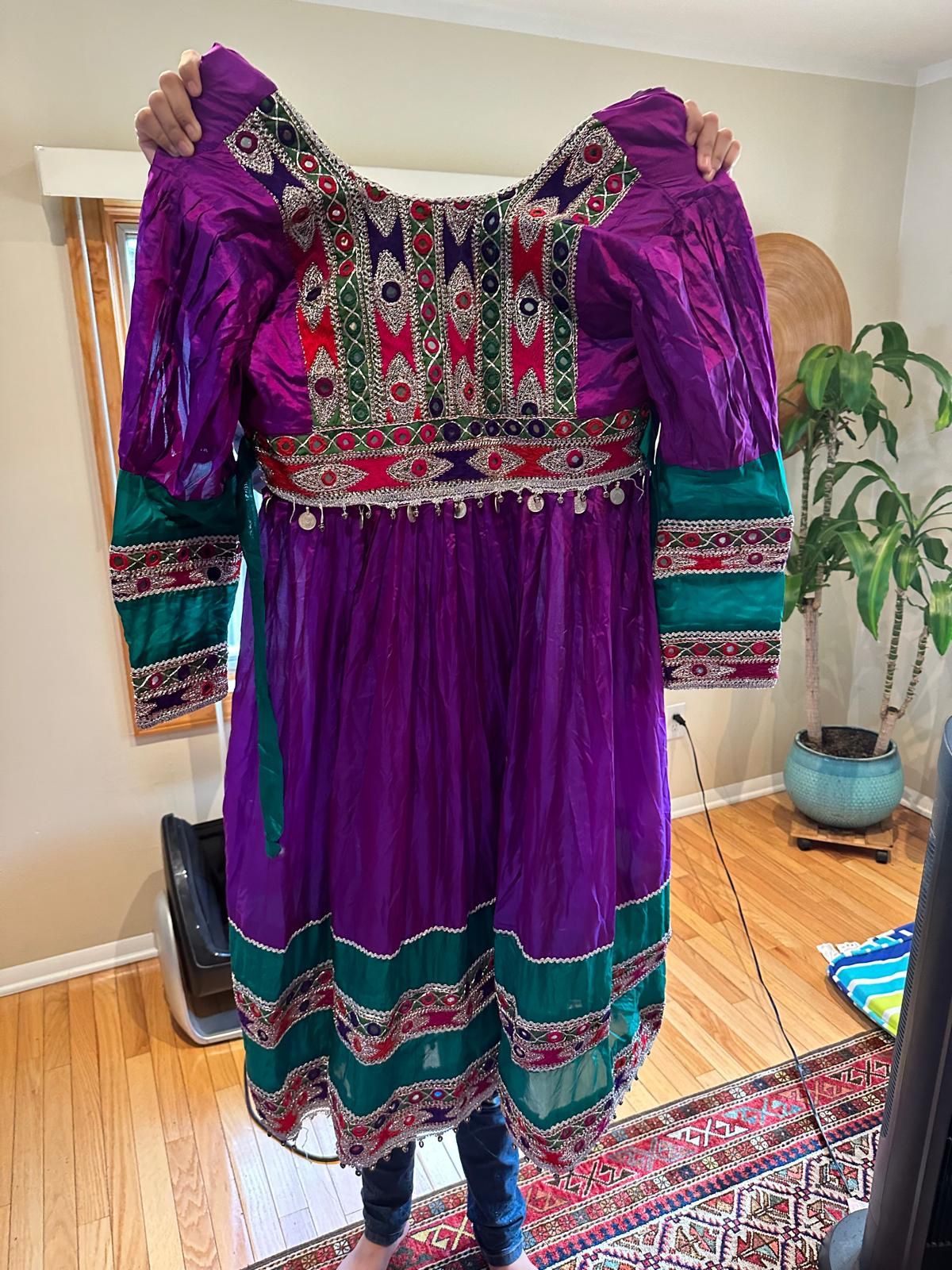 XL Purple Afghan Dress $350