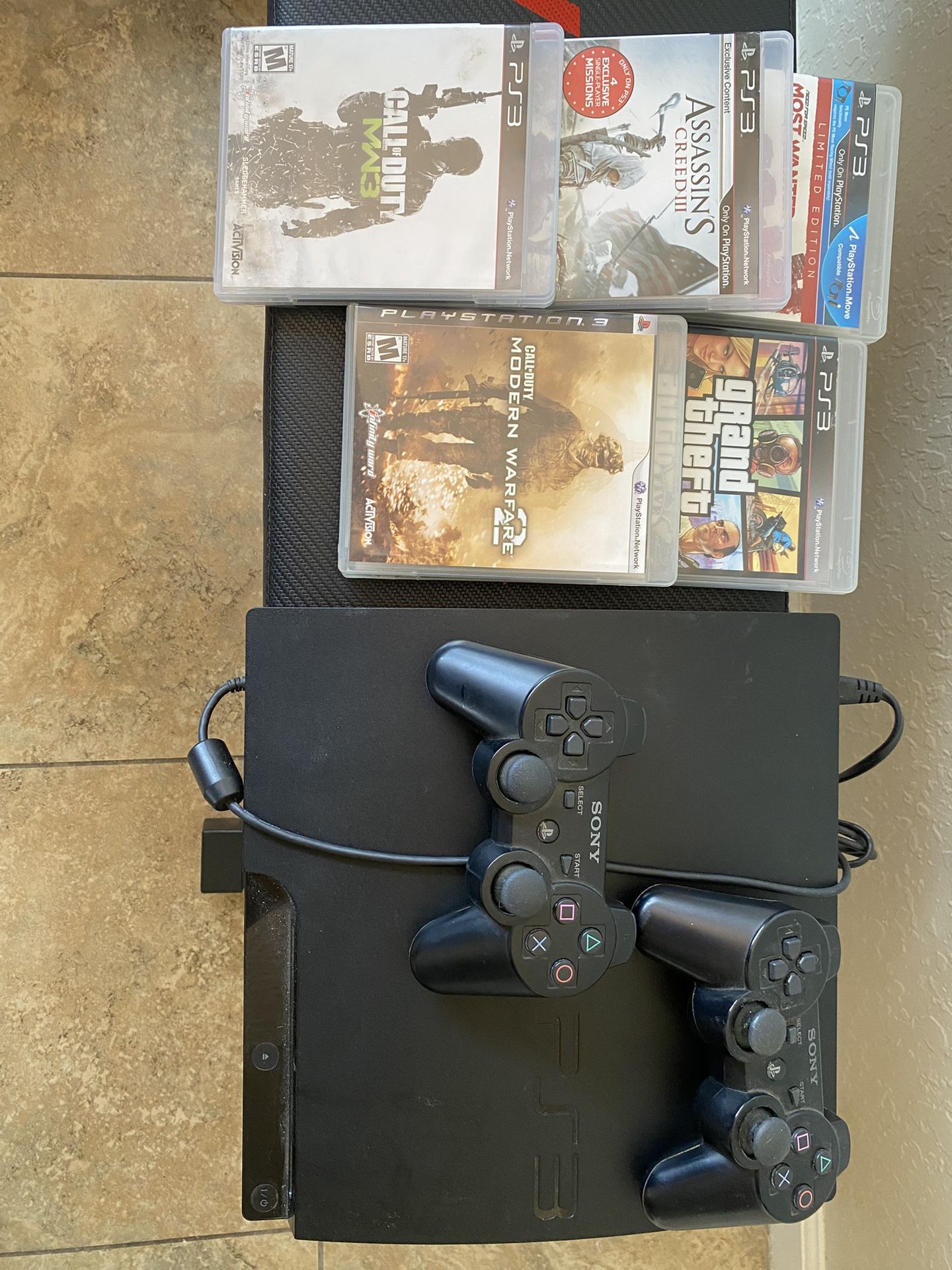 PS3 PlayStation 3 With Games and Controllers