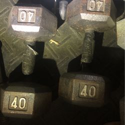 40 pound iron dumbbells