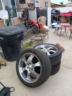 3  22 inch rims and tires