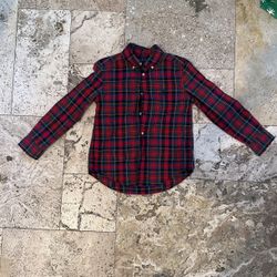 Polo Kids Holiday Plaid Shirt Size 6