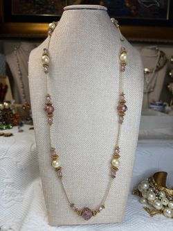 Glass and bead necklace