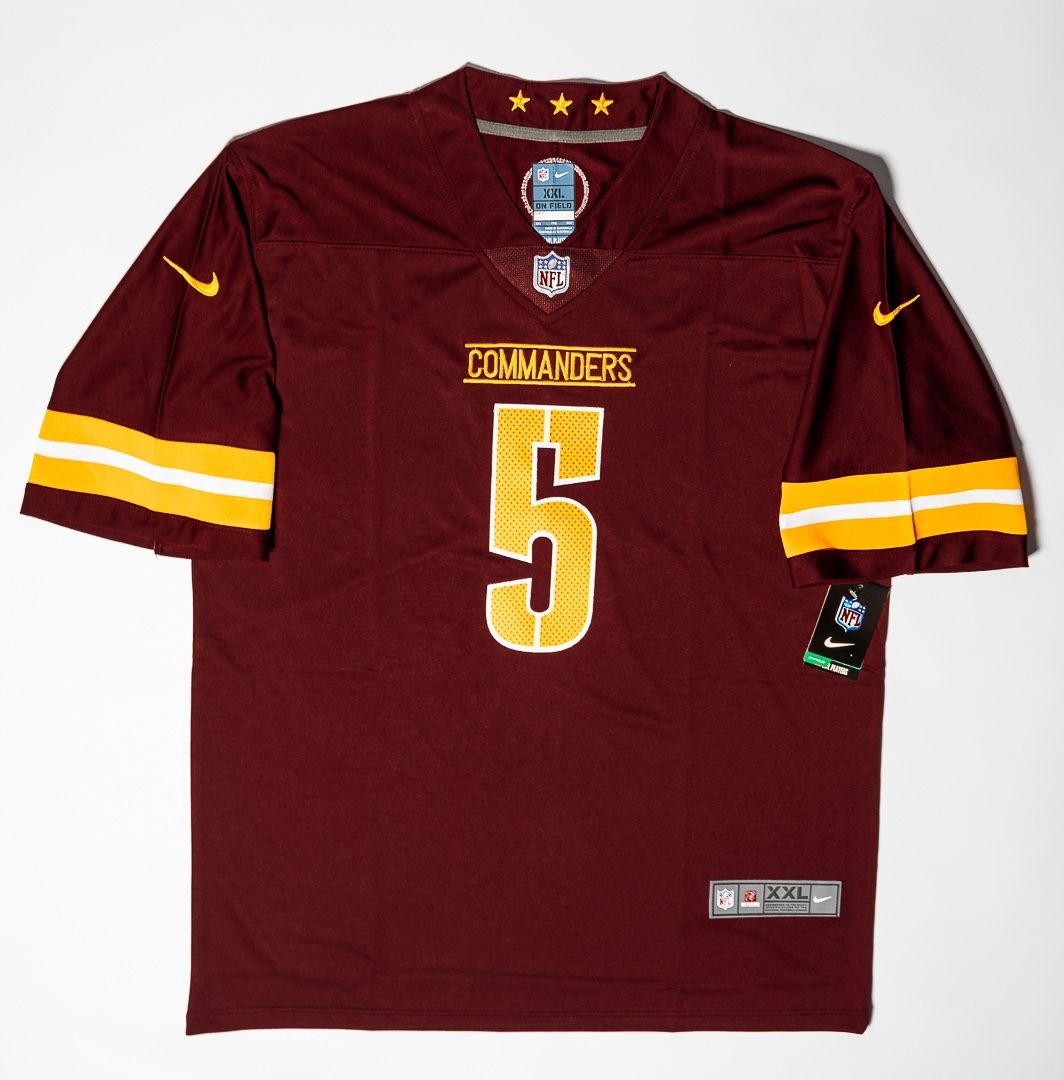 NFL Washington Commanders Daniels #5 Jersey Burgundy & Yellow Men's Size -XXL