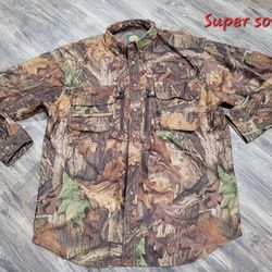 Cabelas Hunting Camo Jacket shirt Men’s XL Button Up exc. Cond