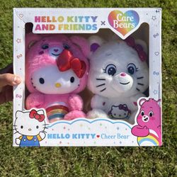 Care Bears Hello Kitty Loves Cheer Bear 10" Plush