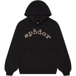 black rinestone spider designers hoodie