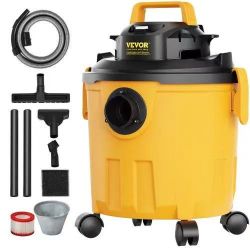 271^ Shop Vacuum Wet And Dry, 5 Gallon 6 Peak HP Wet/Dry Vac, Powerful Suction with Blower Function with Attachments 2-in-1 Crevice Nozzle, Small Shop