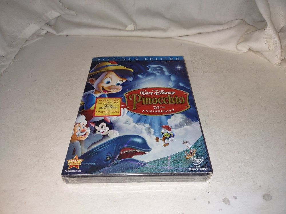Pinocchio (DVD, 2009, 2-Disc Set, 70th Anniversary Platinum Edition W/ Slipcover