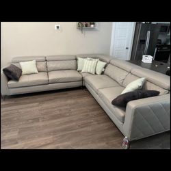 Gray Leather Sofas 