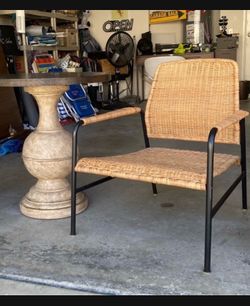 Bistro Pedestal Table & Rattan ArmChair Home furniture
