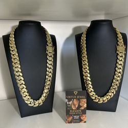 Miami Cuban Link 20mm - 24 & 20inch High Quality Gold Plated Chain Lock Heavy