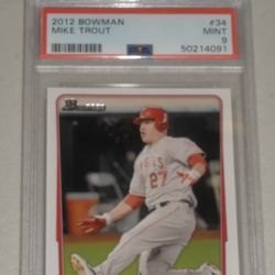 2012 Bowman Baseball #34 Mike Trout PSA 9 MINT